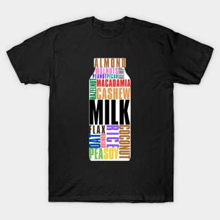 Vegan Plant Based Milk Carton Mash Up Collage T-Shirt